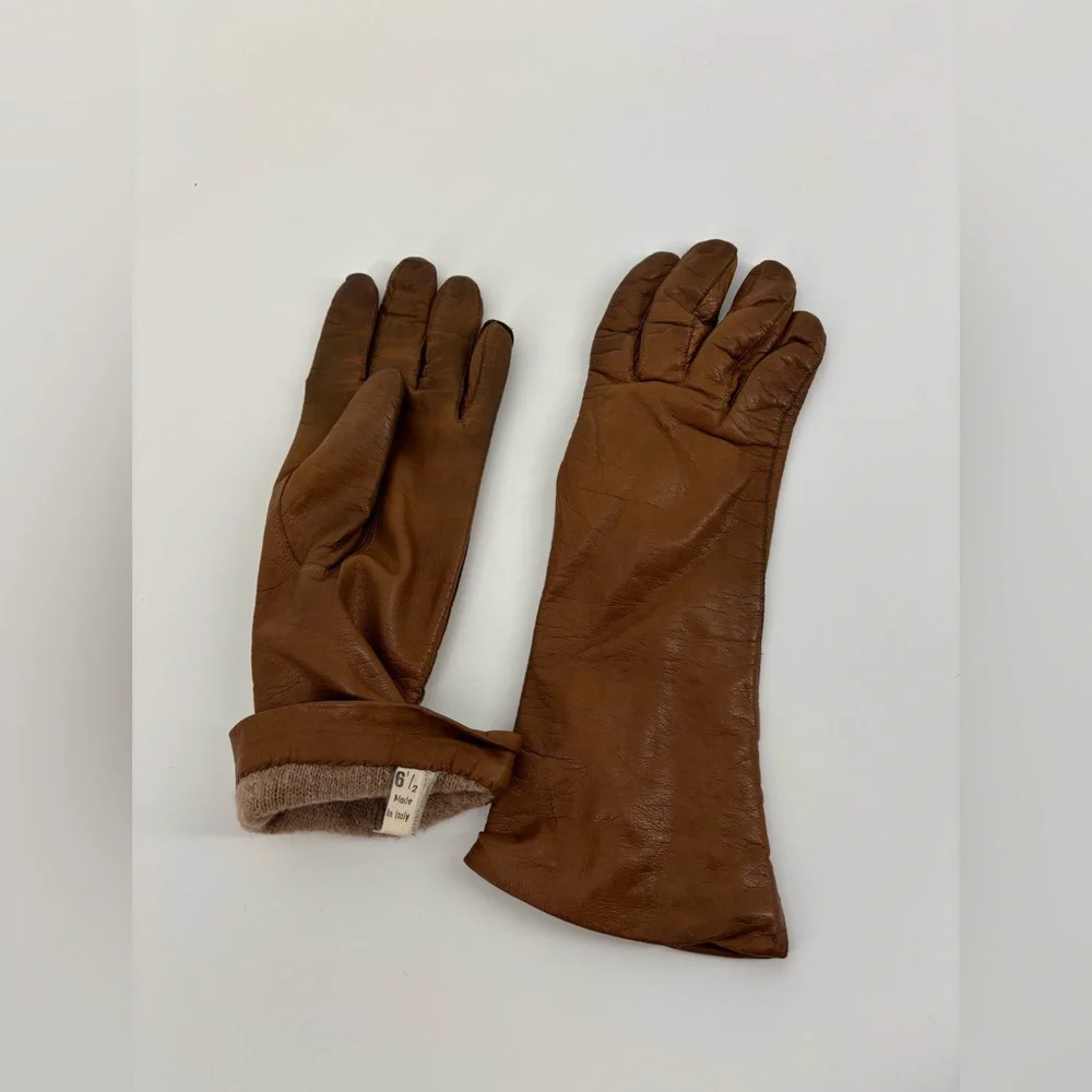 Vintage Made in Italy Leather Gloves – Size 6.5